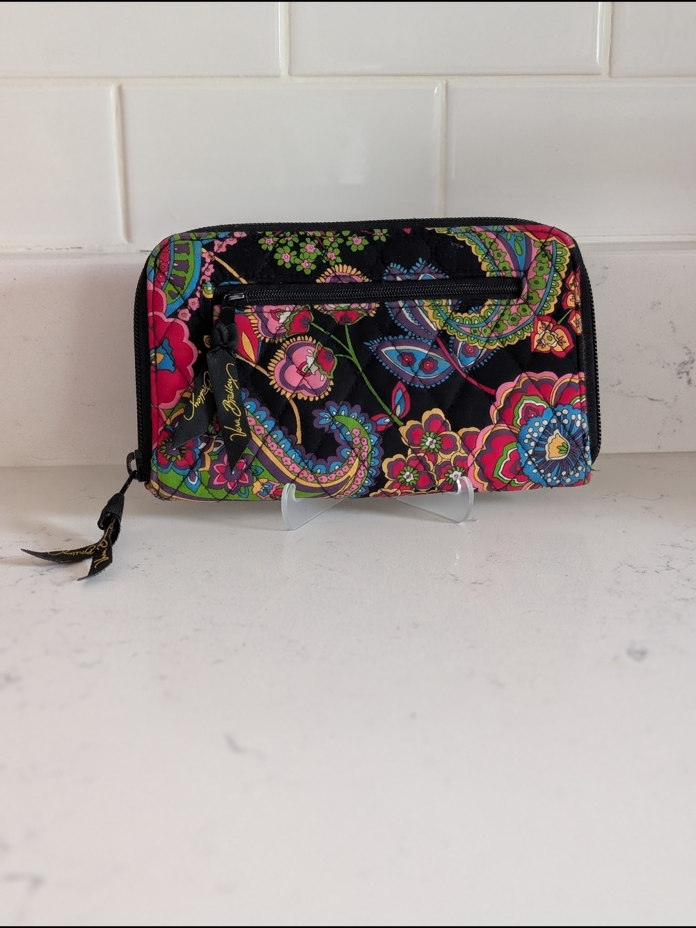 Vera Bradley Quilted Zip-Around Wallet in Multicolored Paisley Print